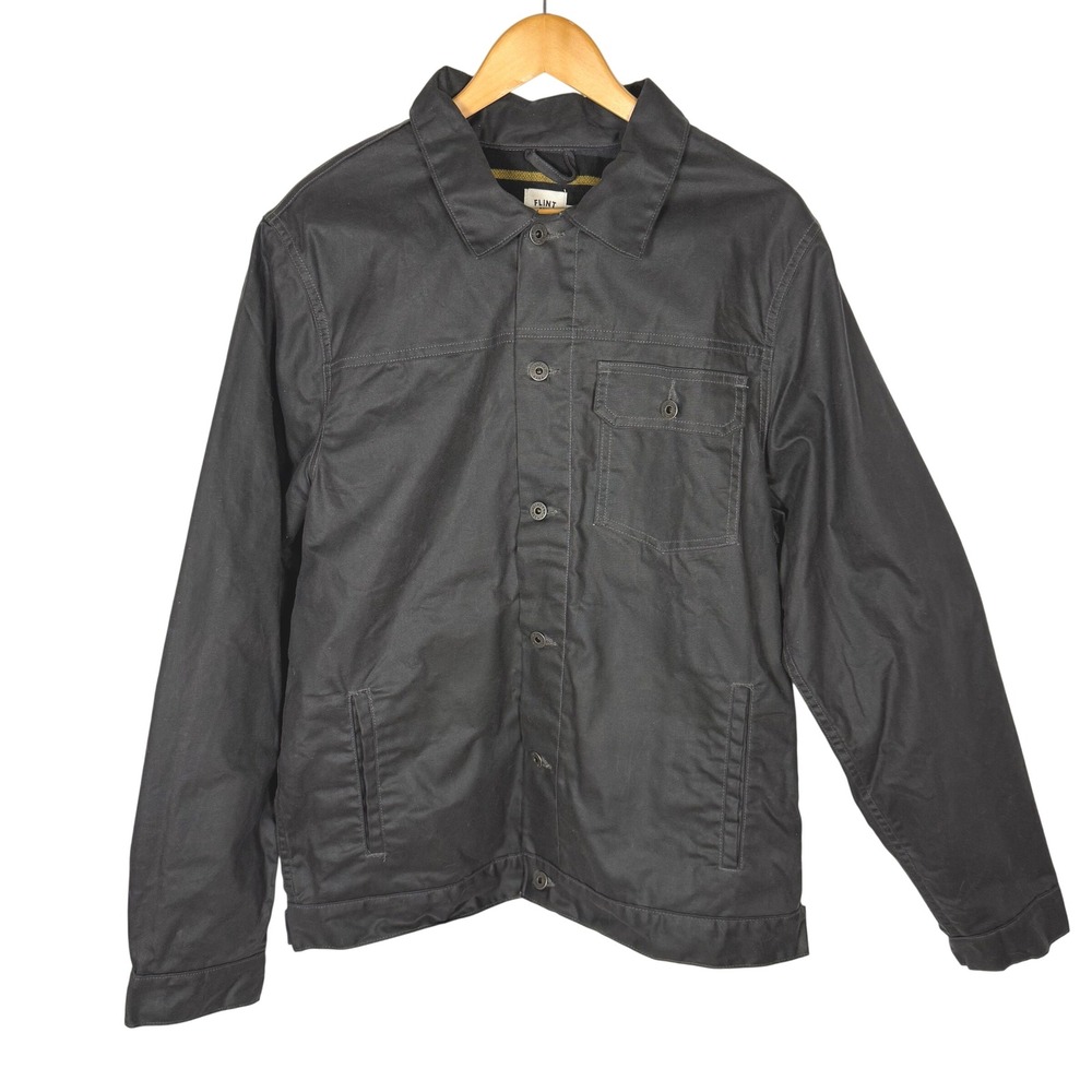Flint and Tinder Waxed Trucker Jacket Black XLT Last of Us Pedro Pascal Gorpcore